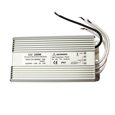 Durable 120V 220V Waterproof LED Power Supply IP67 Aluminum Plastic Material