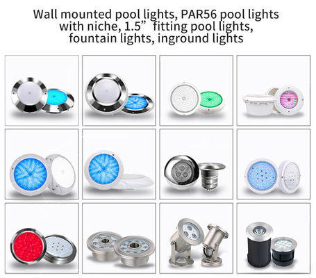 IP68 Waterproof Underwater Swimming Pool Light SS316L Color Change Wall Mounted