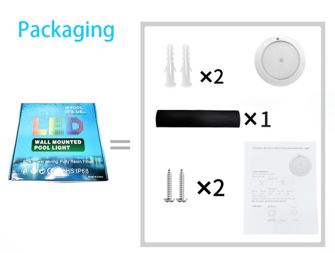 IP68 Resin Filled Wall Mounted LED Pool Light Synchronous Control