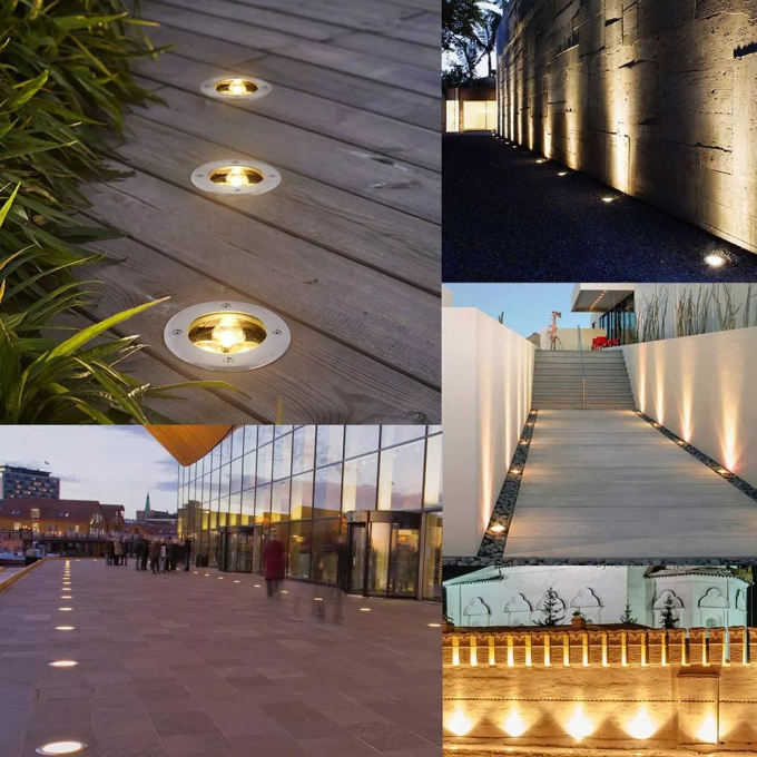 Concrete Inground Driveway Lights Stainless Steel Multicolor