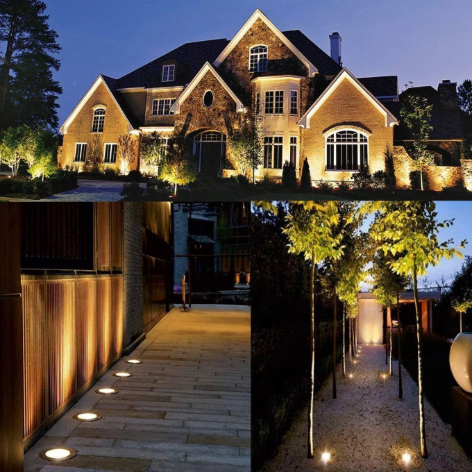 Concrete Inground Driveway Lights Stainless Steel Multicolor